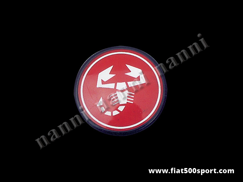 Art. 0525 - Abarth plastic cap emblem diameter 55 mm. for light alloy wheels. Scorpion on red backing,Ø 55 mm - Abarth plastic cap emblem diameter 55 mm. for light alloy wheels with central hole diameter 43 mm. Scorpion on red backing,
Ø 55 mm
