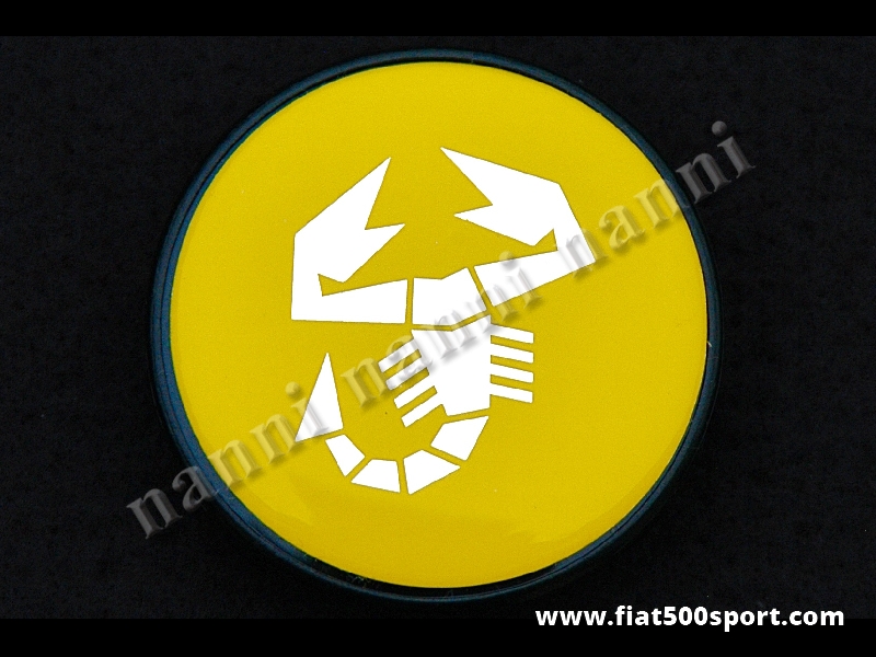 Art. 0525H - Abarth plastic cap emblem diameter 50 mm. for light alloy wheel. - Abarth plastic cap emblem diameter 50 mm. for light alloy wheel with central hole diameter 47 mm.
