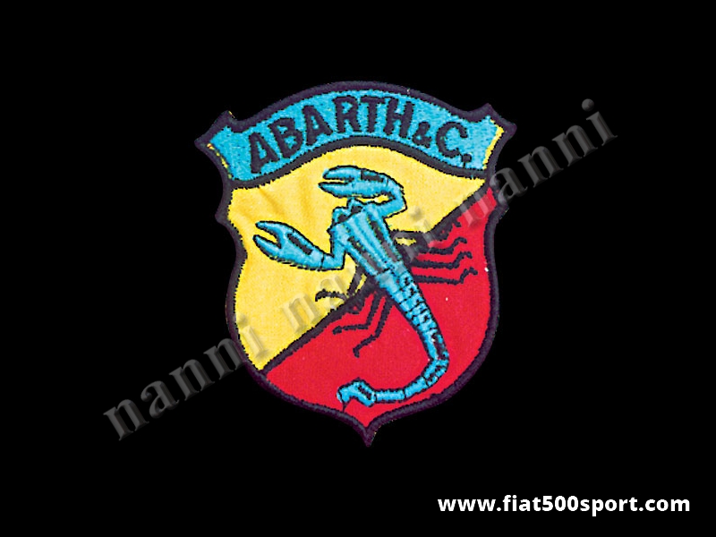 Art. 0528 - Full colour Abarth embroidered jacket patch h. 77 mm - Full colour Abarth embroidered jacket patch h. 77 mm
