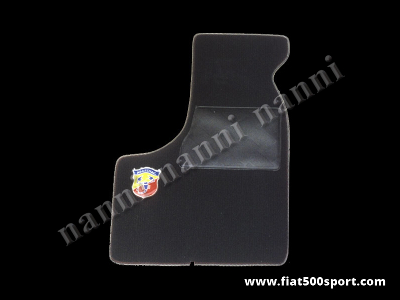 Art. 0530nero - Fiat 500 Fiat 126 black Abarth set of front and rear moquette carpets. - Fiat 500 Fiat 126 black Abarth set of front and rear moquette carpets.
