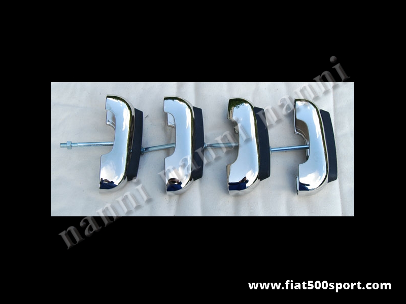 Art. 0542 - Rostri gommati Fiat 500 per paraurti. (Serie completa di 4 pezzi). - Serie rostri gommati Fiat 500 Giannini per paraurti. Kit completo di 4 pezzi.
