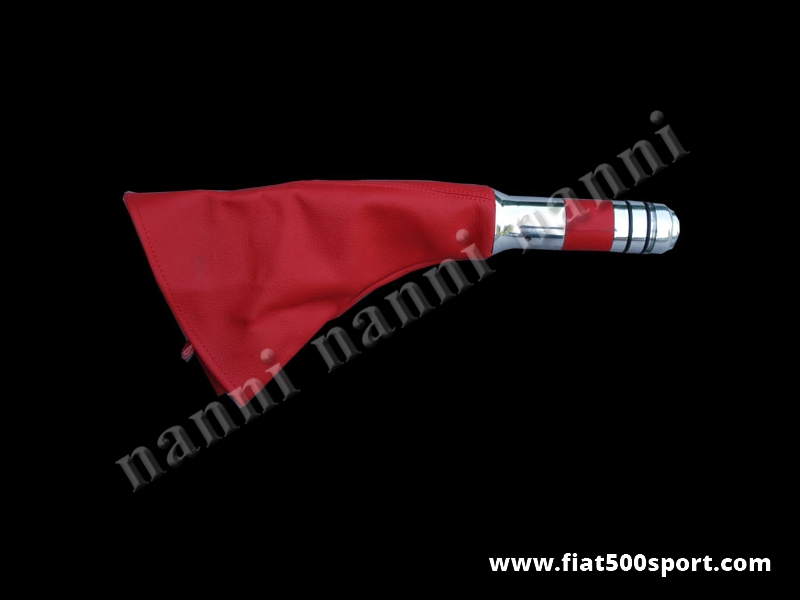 Art. 0546 - Fiat 500 Fiat 126 hand brake lever red leather cover. - Fiat 500 Fiat 126  hand brake lever red leather cover.
