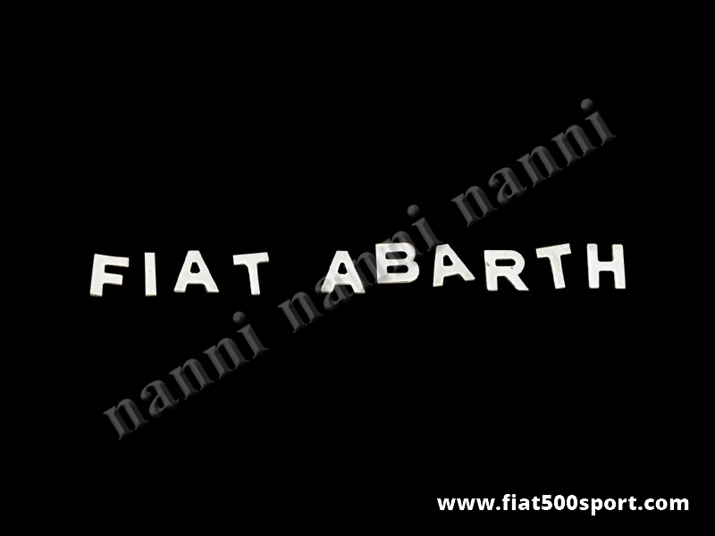 Art. 0559 - Scritta cromata “Fiat Abarth”a lettere staccate (originale) altezza 19 mm. per 595/695. - Scritta cromata “Fiat Abarth” a lettere staccate (originale) h. 19 mm per cofano motore 595/695.
Art. 0559 - Scritta cromata “Fiat Abarth”a lettere staccate (originale) altezza 19 mm. per 595/695. - Scritta cromata “Fiat Abarth” a lettere staccate (originale) h. 19 mm per cofano motore 595/695.