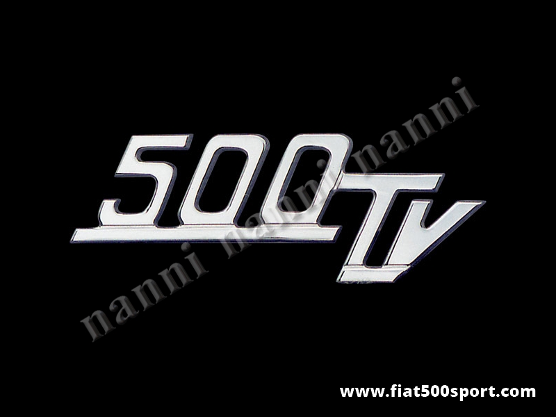 Art. 0571 - Giannini “500 TV” chromed logo for rear engine hood. - Giannini “500 TV” chromed logo for rear engine hood.
