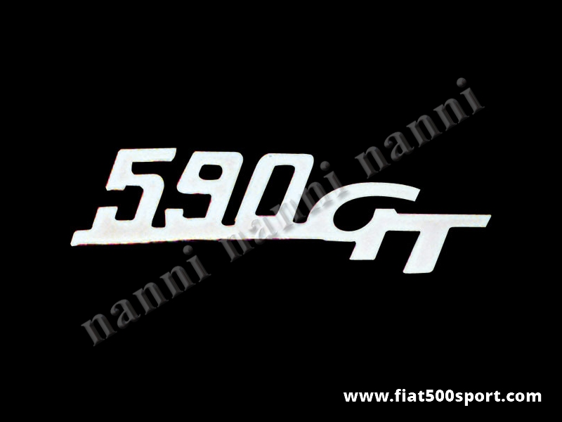 Art. 0572 - Giannini “590 GT” chromed logo for rear engine hood. - Giannini “590 GT” chromed logo for rear engine hood.
