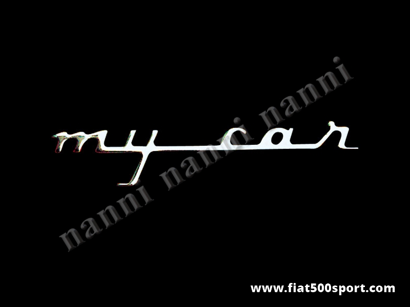Art. 0595 - Francis Lombardi “My car” chromed logo for dashboard. - Francis Lombardi “My car” chromed logo for dashboard
