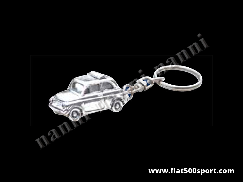 Art. 0616 - Fiat 500 miniature silver plated key ring - Fiat 500 miniature silver plated key ring
