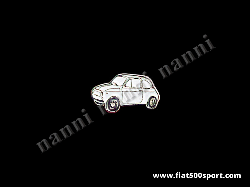 Art. 0620bia - Fiat 500 enamel emblem pin, white. - Fiat 500 enamel emblem pin, white.
