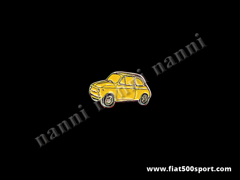 Art. 0620gia - Fiat 500 enamel emblem pin, yellow. - Fiat 500 enamel emblem pin, yellow.
