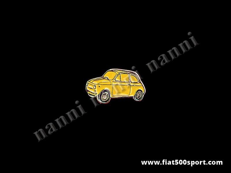 Art. 0620gia - Spilla Fiat 500 smaltata, giallo - Spilla 500 smaltata, giallo
