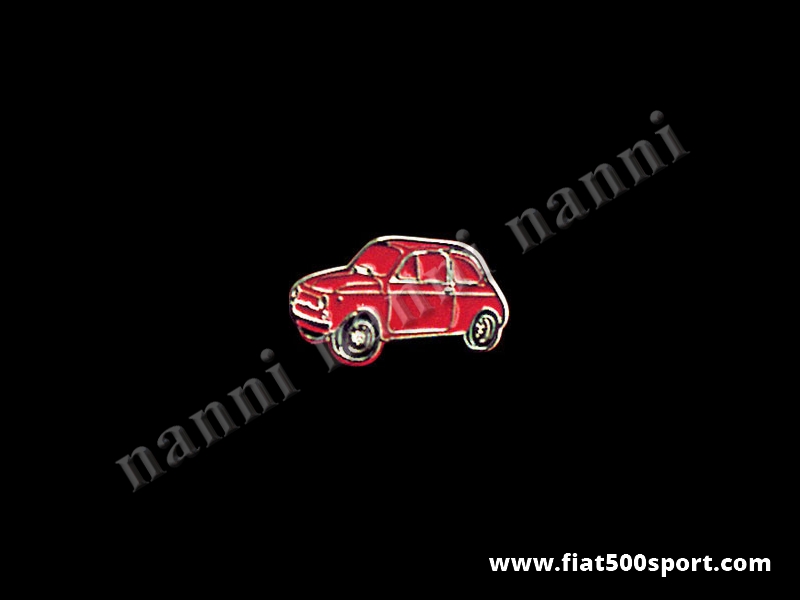 Art. 0620red - Fiat 500 enamel emblem pin, red. - Fiat 500 enamel emblem pin, red.
