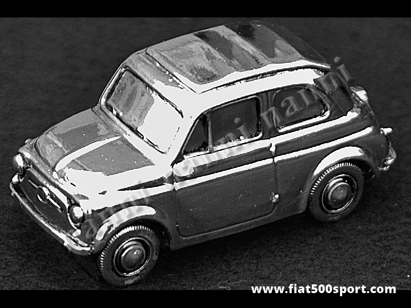 Art. 0621C - Fiat 500 silver plate model medium size 6,7 cm. - Fiat 500 silver plate model medium size 6,7 cm.
