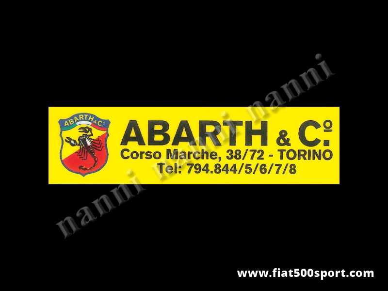 Art. 0638 - Abarth vetrofania originale per lunotto posteriore - Abarth vetrofania originale per il lunotto posteriore.
