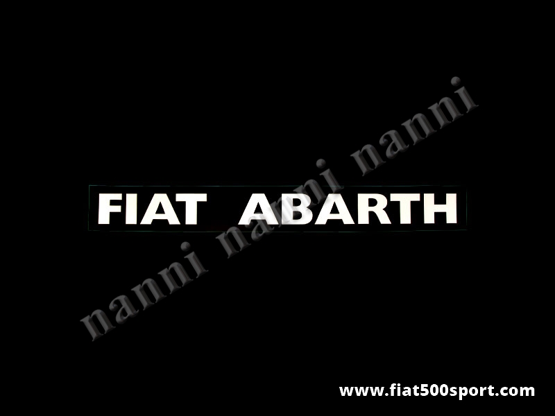 Art. 0645bia - Fiat Abarth white side decals under lateral window (2 pieces). - “Fiat Abarth” white side decals under lateral window (2 pieces). Total length cm. 38,5. High cm. 3,5.
