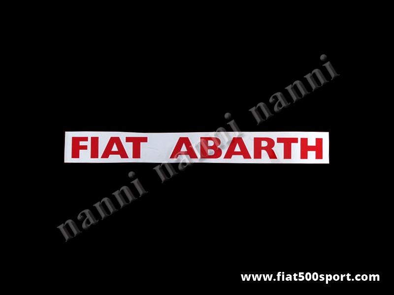 Art. 0645red - Scritte “Fiat Abarth” rosse (sotto finestrini laterali posteriori) - 2 scritte adesive “Fiat Abarth” rosse. Lunghezza totale cm 38,5. Altezza cm. 3,5. (vanno sotto i finestrini laterali posteriori)
