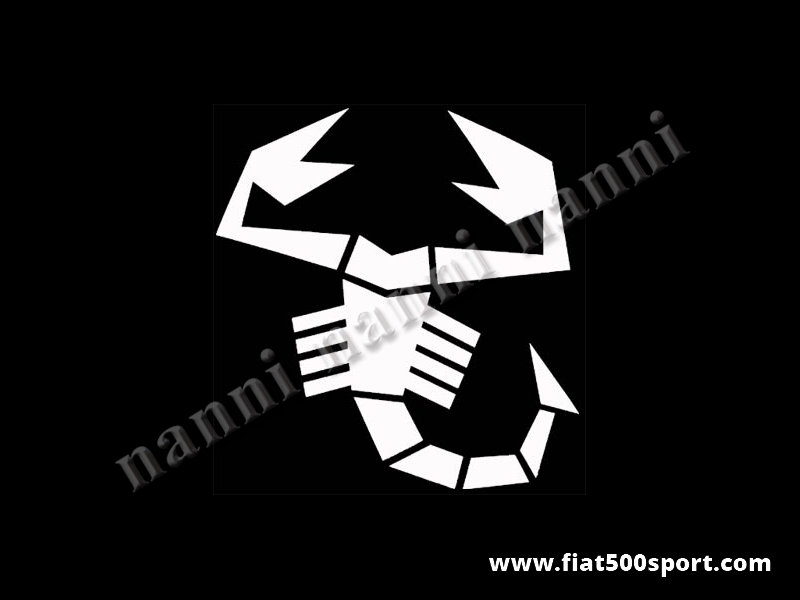 Art. 0652bia - Sticker original Abarth white scorpion 29 cm. high. - Original Abarth white scorpion sticker 29 cm. high.
