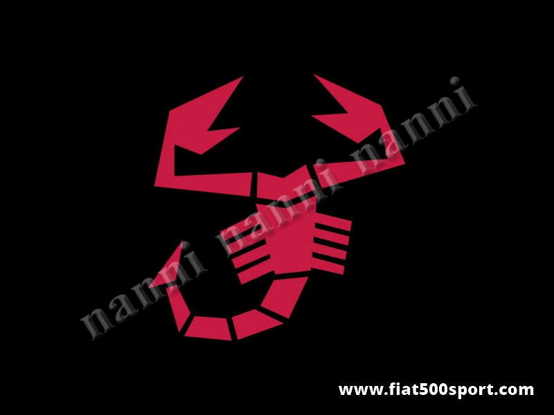 Art. 0652red - Sticker original Abarth red scorpion 29 cm. high. - Original Abarth red scorpion sticker 29 cm. high.
