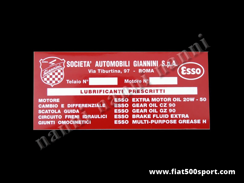 Art. 0666 - Sticker Giannini petrol tank. - Petrol tank Giannini sticker.
