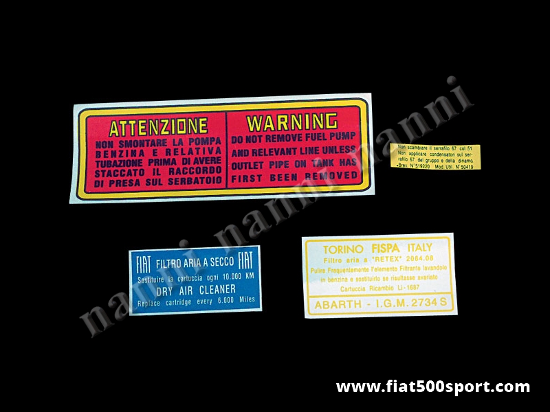 Art. 0671 - Stickers set for engine (4 pieces). - Stickers set for engine (4 pieces).
