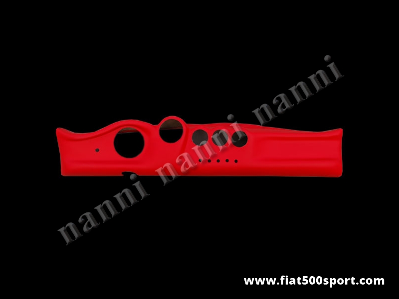 Art. 0717 - Cruscotto Fiat 500  in vera  pelle rossa. - Cruscotto Fiat 500 in vera pelle rossa. Per strumenti diam. 80 mm. e manometri diam.52 mm.
