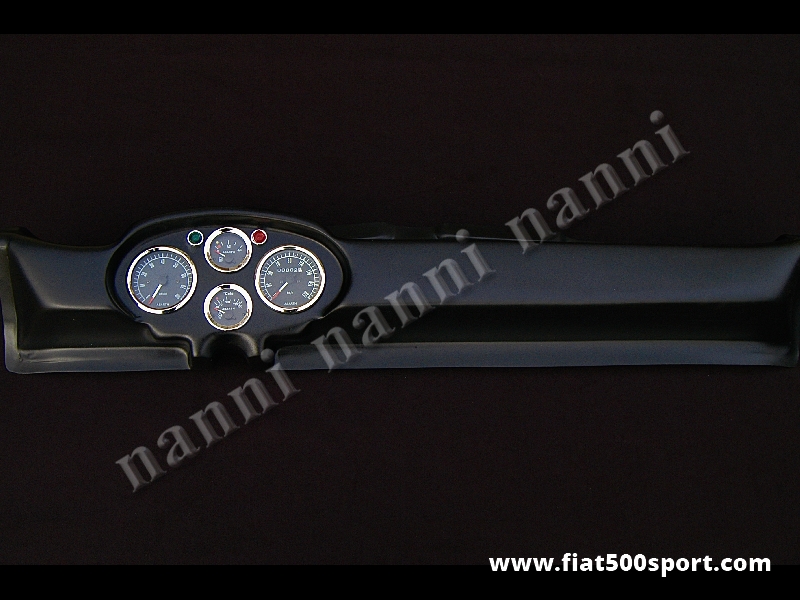 Art. 0730nero - Fiat 500 D F L R Francis Lombardi My Car dashboard with black instruments. - Fiat 500 D F L R Francis Lombardi My Car dashboard with black instruments diam. 80 mm. 2 gauge and green and red lights. All the details are new, made in Italy.
