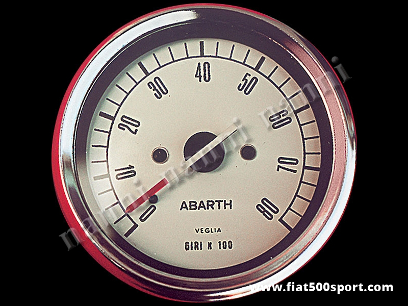 Art. 0741 - Contagiri Abarth bianco Ø 80 mm, nuovo, elettronico. - Contagiri nuovo Abarth bianco Ø 80 mm, Elettronico
