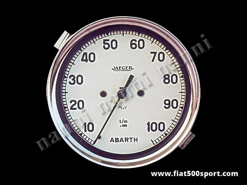 Art. 0745 - Contagiri Abarth Jaeger bianco nuovo Ø 100 mm, Elettronico - Contagiri Jaeger Abarth Bianco nuovo Ø 100 mm, Elettronico
