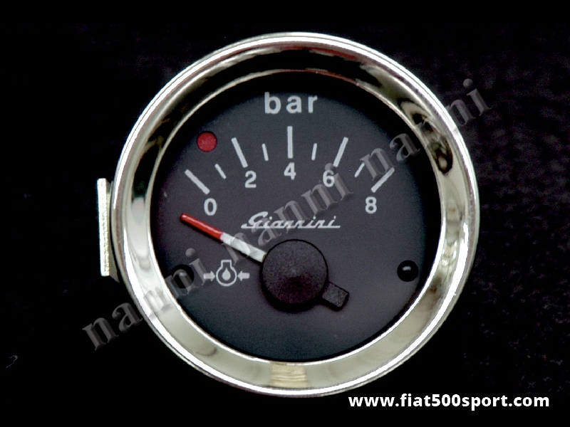 Art. 0771G - Giannini diameter 52 mm. new oil pressure black gauge. - Giannini diameter 52 mm. new oil pressure black gauge.
