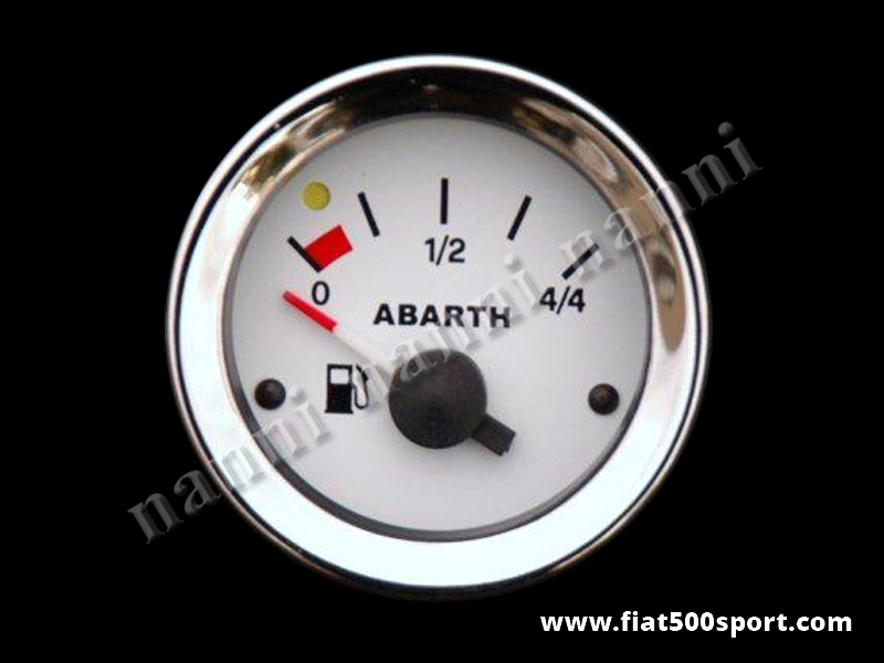 Art. 0776 - Manometro Abarth livello benzina bianco, nuovo. - Manometro Abarth livello benzina bianco, nuovo, diametro 52 mm.
