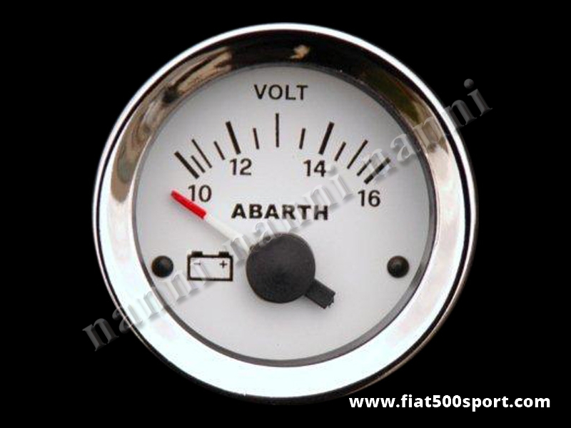 Art. 0780 - Voltmetro Abarth bianco, nuovo. - Voltmetro Abarth bianco, nuovo, diametro 52 mm.

