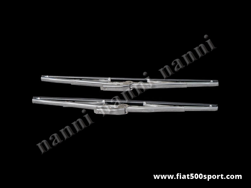 Art. 0821A - Spazzole tergicristallo Fiat 500 Fiat 126 corte in acciaio inox, per kit a pantografo. - Spazzole Fiat 500 Fiat 126 tergicristallo corte in acciaio inox per kit a pantografo. Kit di 2 pezzi.
