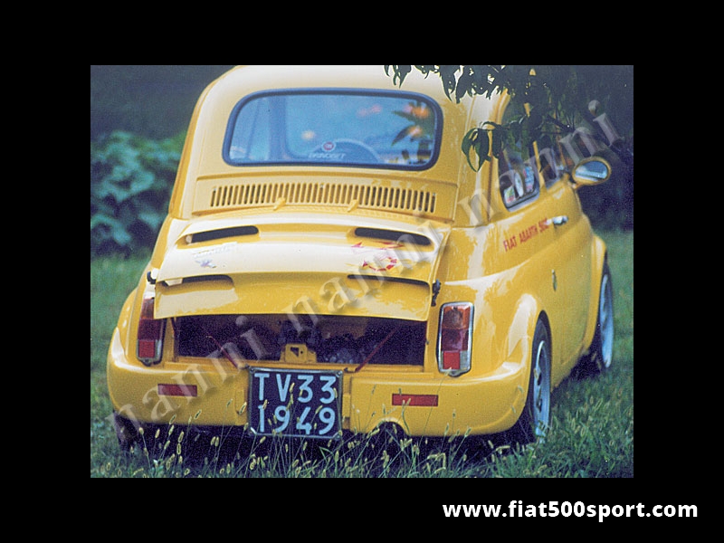 Art. 0831 - Bonnet rear Fiat 500 NANNI fiberglass with louver. - Rear bonnet Fiat 500 NANNI fiberglass with louver.
