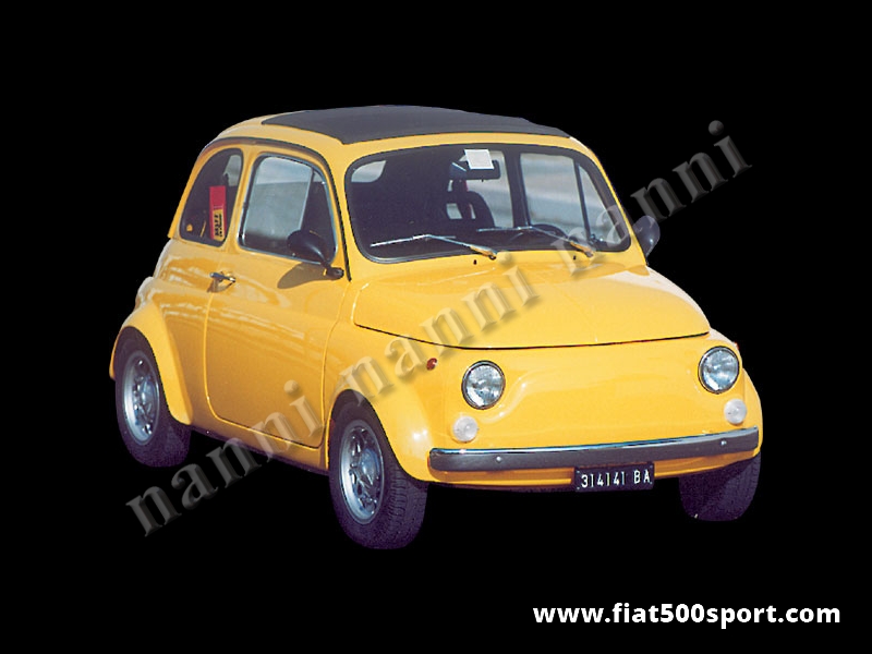 Art. 0840 - Parafanghi  Fiat 500 stradali NANNI (allargano 4 cm per parte la vettura). - Serie di parafanghini stradali per Fiat 500 di nostra produzione( 4 pezzi ) allargano 4 cm per parte la vettura). Possono essere fissati con rivetti o con mastice e sono verniciabili in qualsiasi colore.
