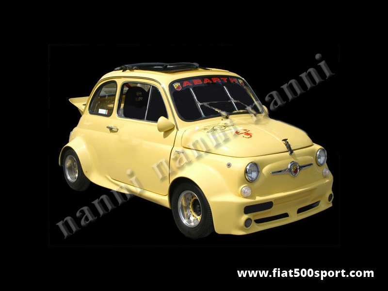 Art. 0842 - Parafanghi Fiat 500 NANNI “ gruppo 5” per ruote da 10 pollici. (allargano la vettura di 10 cm per lato). - Serie parafanghini Fiat 500 NANNI “ex gruppo 5” per ruote da 10 pollici (allargano la vettura di 10 cm per lato). Si possono montare con rivetti o con mastice e si possono verniciare in qualsiasi colore. Kit di 4 pezzi.
